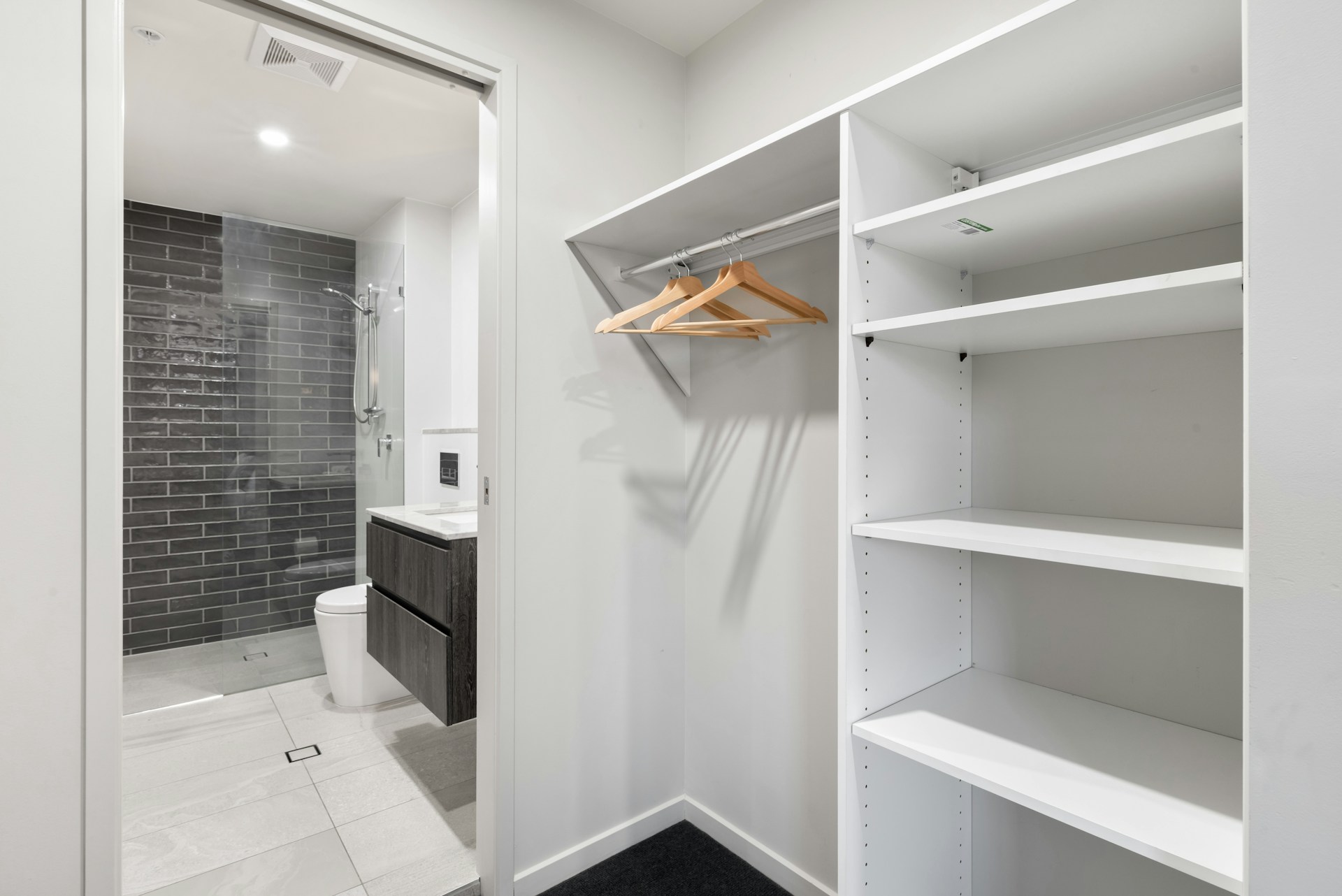 House with large walk-on closet, bathroom. Image by Unsplash