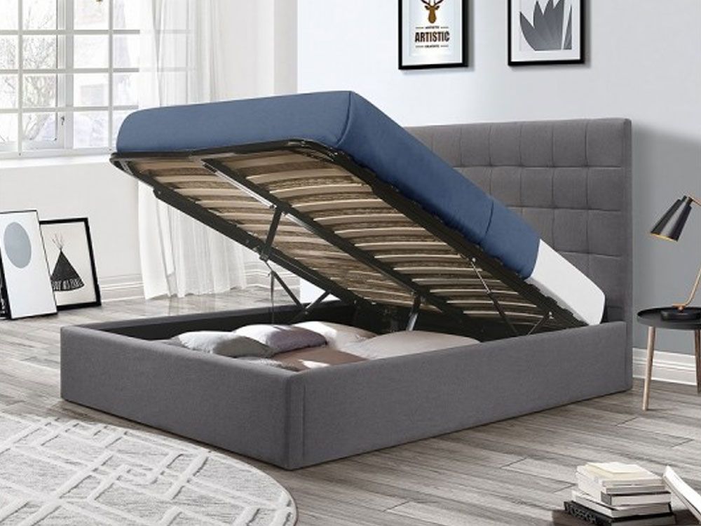 bedroom, bed with a mattress that has storage under it